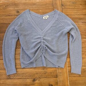 Listicle Women's Soft Blue V-Neck Sweater